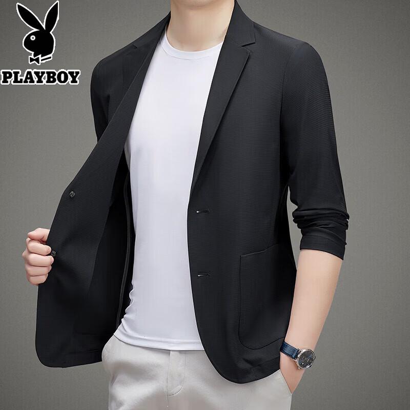 PLAYBOY Men s Lightweight Ice Silk Casual Blazer 180/XL