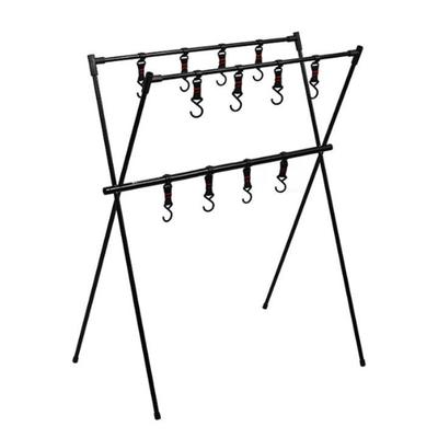 Porte-moustiquaire de camping en alliage d'aluminium à double couche, trépied multifonctionnel, support d'extérieur, outils, noir