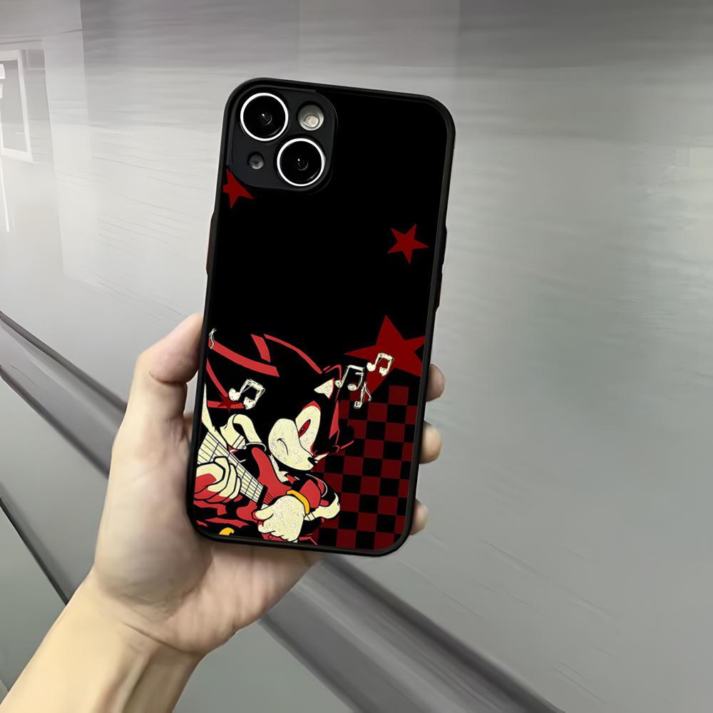 Anime Game S-Sonic Phone Case For Iphone 17 16 15 14 13 12 Pro Max Xr Air Plus Skin Feel Black Hard Shell Cover