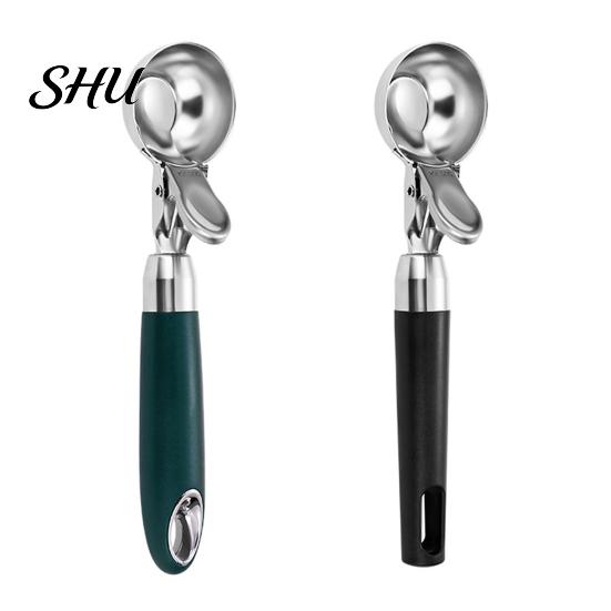 Fruit Scoop Comfortable Handle Ice Cream with Ball Fetching Device Hanging Digger Hole Multi-functional Stainless Steel Cookie Dough Spoon Dessert
