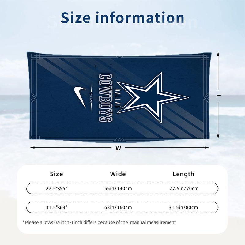 Dallas Cowboys Fashion Beach Towel Portable Soft Quick Dry Towel For Swimming Camping Holiday Use