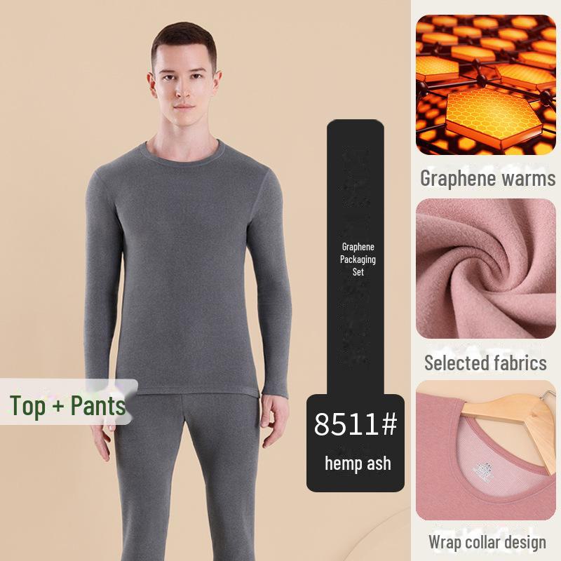 "7A Antibacterial Graphene Thermal Underwear Set - Men's and Women's Velvet Seamless Winter Base Layer"