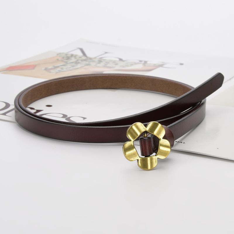 Fashionable and Versatile Decorative Sunflower Thin Belt for Women Ins Style Belt with Dress Waist Slimming and Trendy