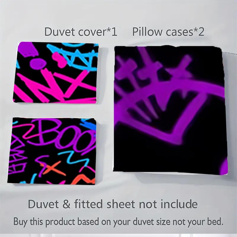 3Pcs Vivid Graffiti Art Bedding Sets For All Sizes New 3D Printed Bed Cover Comforter Duvet Cover Pillowcase Bedroom Decoration