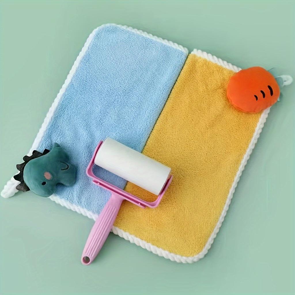Handtuch 4 Stück Hängendes Handtuch Cartoon Reines Korallenfleece Stoff Doppelseitige Wasseraufnahme Hängendes Küchentuch