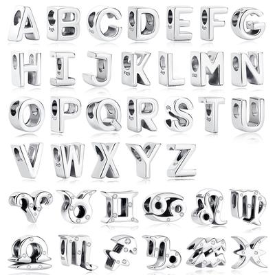 Originele Koperen Bedels 12 Dierenriemen A-Z Letters Maagd Ram Passend voor Pan Merk Armbanden Kettingen Sieraden Voor Vrouwen