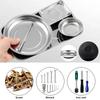 1Pcs Round Square Magnetic Parts Tray Magnet Multifunctional Tool Organizer Silver Stainless Steel Parts Bowl
