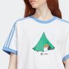 Adidas Originals X Moomin Kollaboration 3-Streifen T-Shirt mit Cartoon-Print Damen Oberteile Weiß IB9938