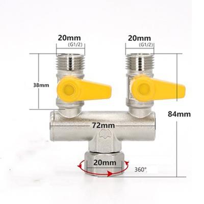 2/3 Switch Brass Diverter Valve Rustproof Thickened Y Shaped Ball Valve Anti-leak 1/2" Hose Barb 3 Way Shut Off Valve Boat