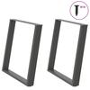 Vidxl Dining Table Legs, 2 Pcs., Anthracite, 70X(72-73)Cm, Steel