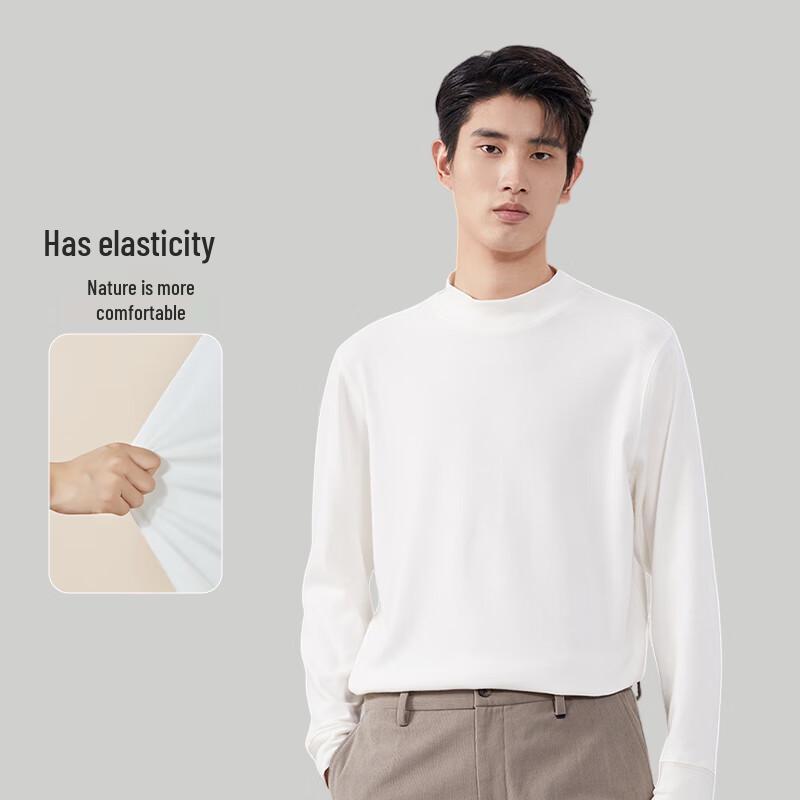 Hodo Men's 2024 Autumn Mock Neck Long Sleeve Base Layer T-Shirt