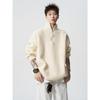Men's High-Neck Half-Zip Loose Knit Sweater - Retro Style, Solid Color, Versatile for Autumn/Winter.