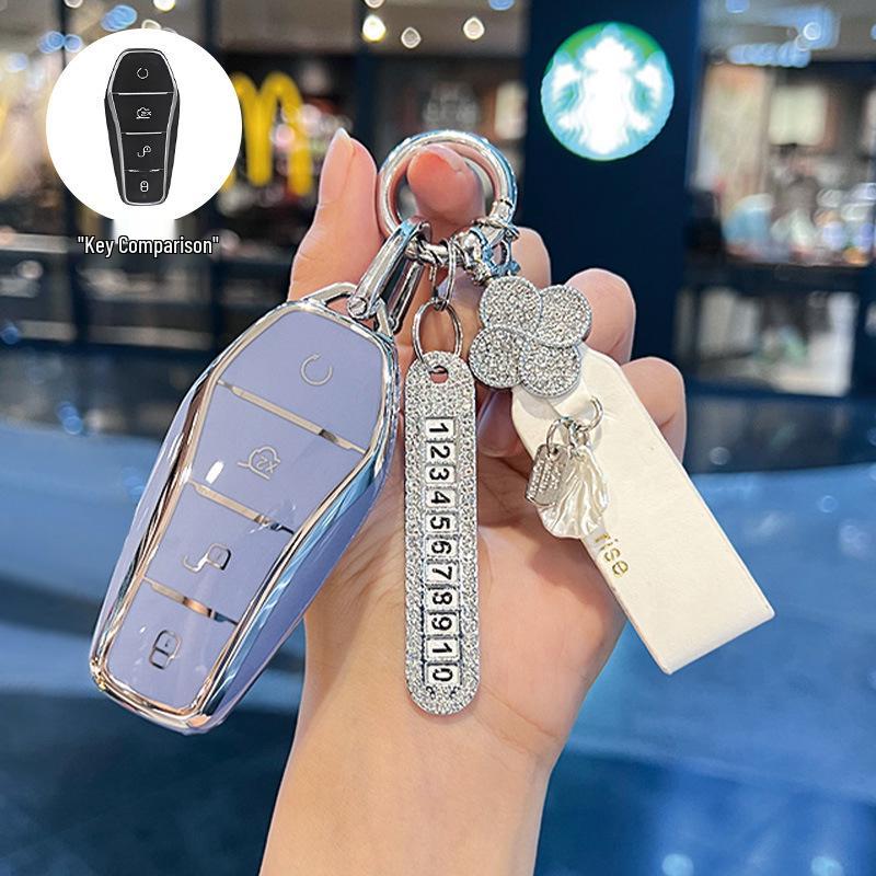 Etui na kluczyk BYD: Kompatybilny z Dolphin, Seagull, Song Plus, Qin DMI, Han EV, Tang, Seal, 06, Yuan Pro - Pokrowiec na brelok