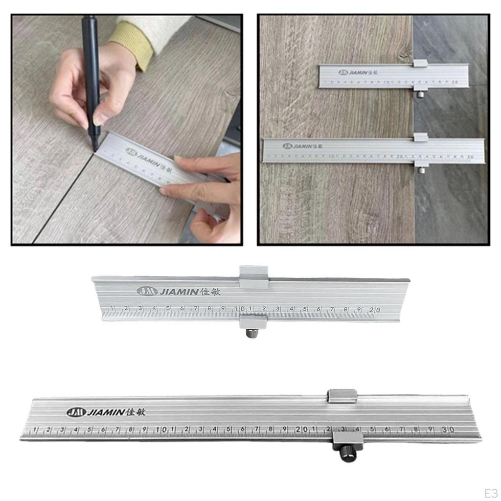 Dřevoobráběcí pravítko z hliníkové slitiny s posuvným dorazem Přesné kovové pravítko kolejnic, metrické značení