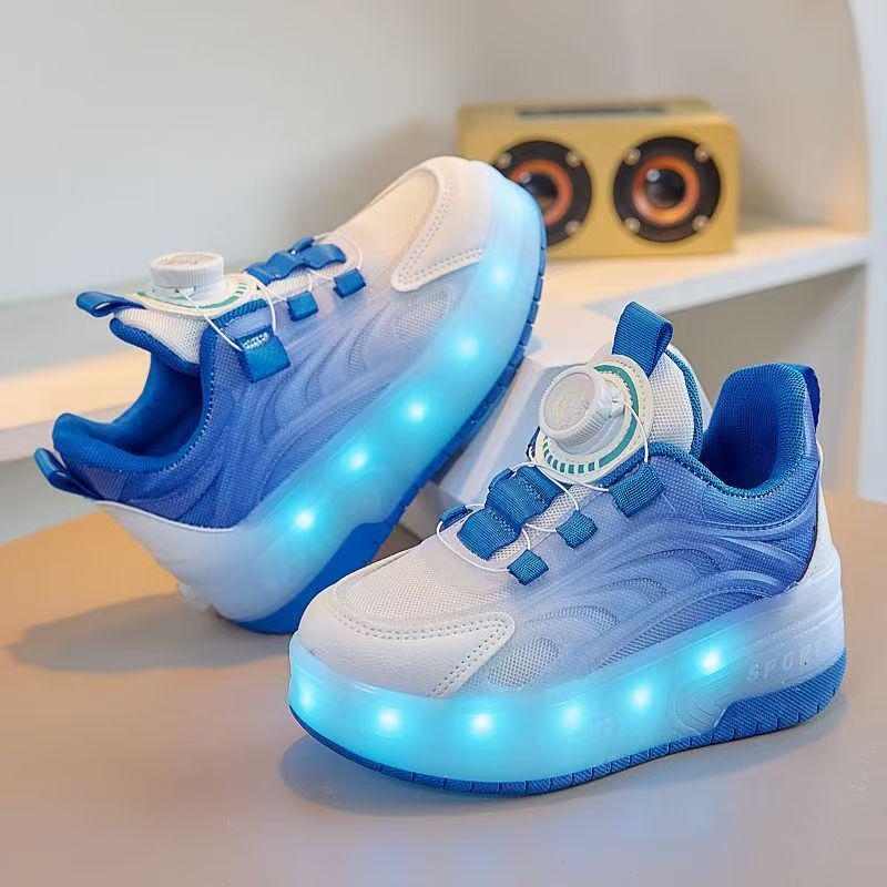 Scarpe Roller Unisex da Ragazzo con Ruote a Scomparsa, Stile Estivo Traspirante, Edizione per Bambini con Luci
