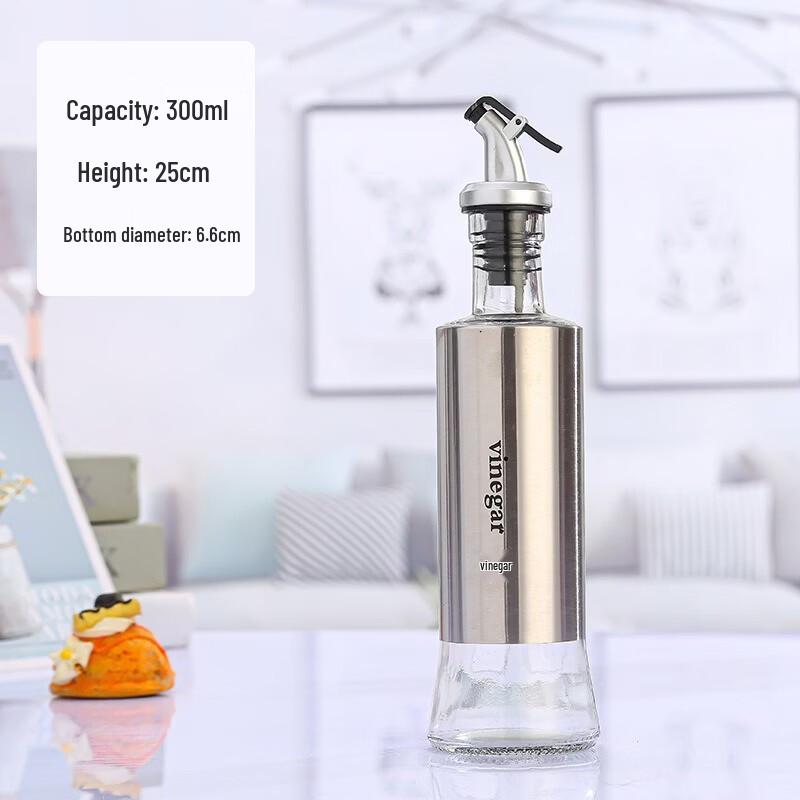 Ruhan Stainless Steel & Glass Oil and Vinegar Dispenser Set