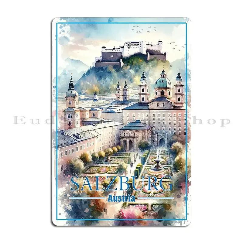 Salzburg Austria Metal Plaque Create Design Design Pub Funny Tin Sign Poster 20x30cm(7.8x11.8inch)