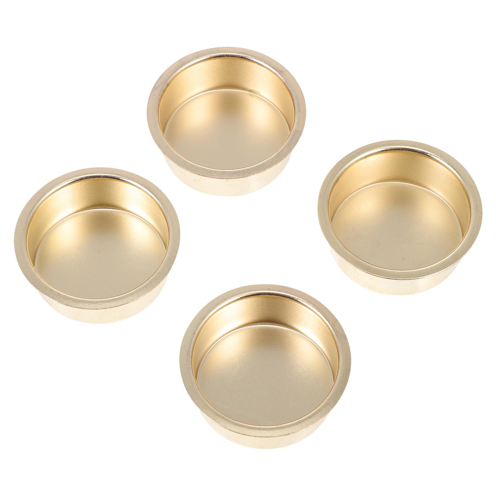4pcs Metal Cups Premium Household Candlestick For Home Decor Halloween Party Decoration Diy Container Smooth dorato
