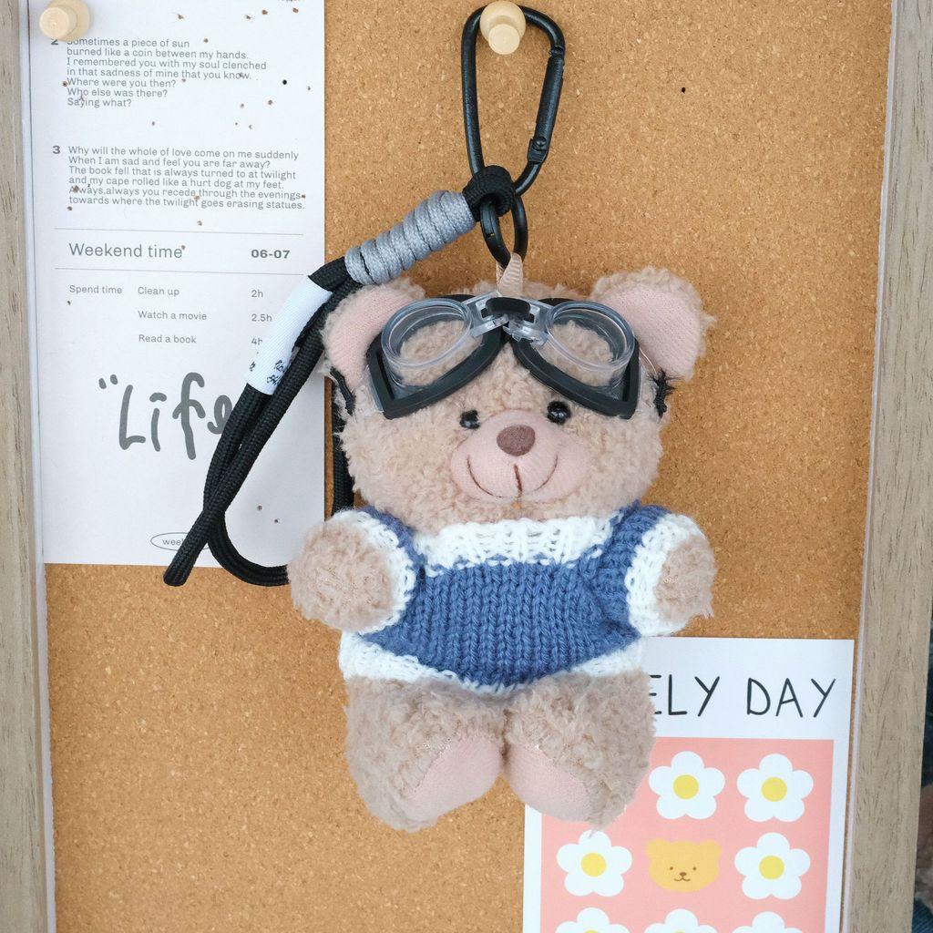 Dopamine Bear Plush Pendant With Cotton Filling For Backpack And Gift Use