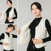 Winter Women Layering Vest Coat Thin Padded Button Closure Round Neck Sleeveless Solid Color Windproof Heat Retention Outdoor Down Coat