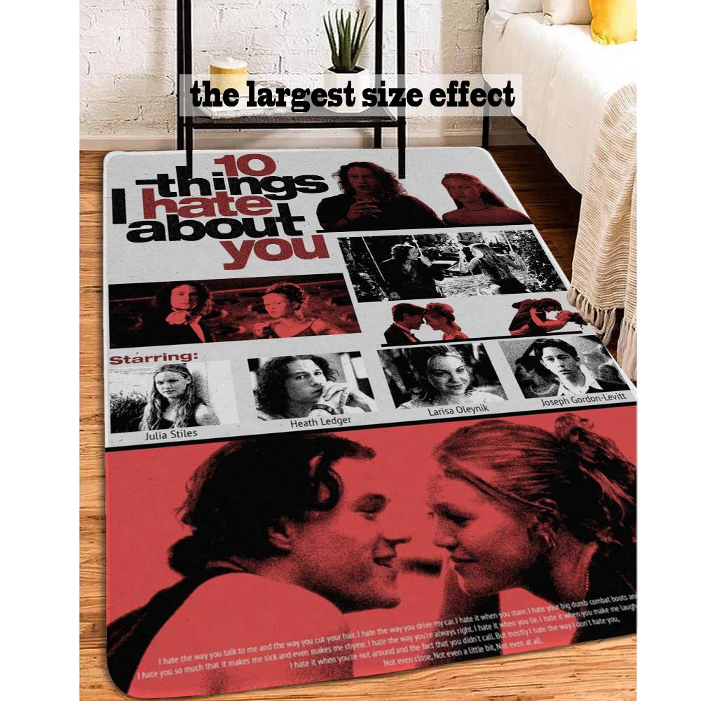 Vintage 10 Things I Hate About You Movie Floor Mat Style Soft Bedroom Floor House Laundry Room Mat Anti-skid Household Carpets
