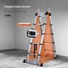 Multi-Functional Aluminum Telescopic Ladder - Herringbone Design, Foldable, Thickened for Household and Large Joint Decoration.