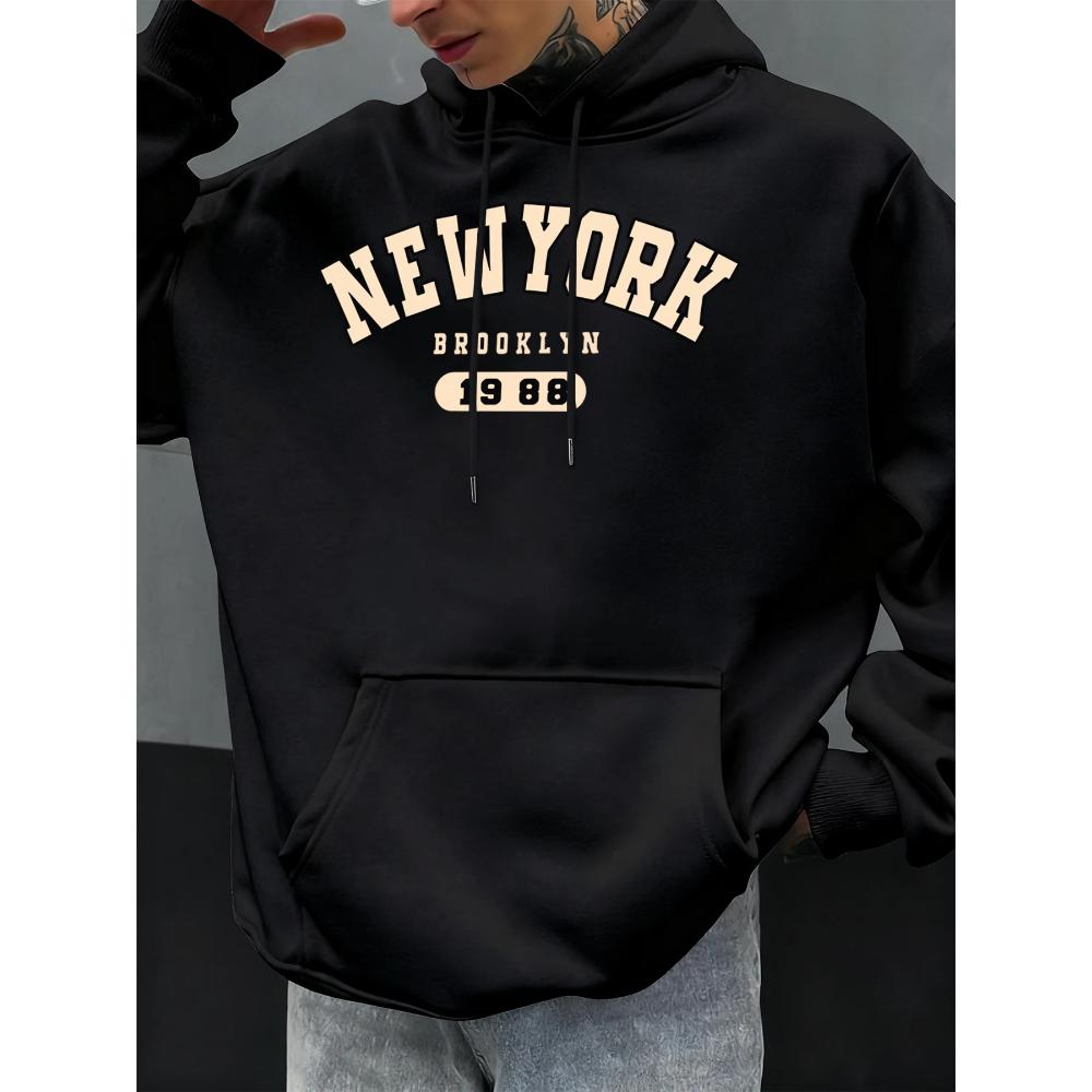 Casual Men's Printed Sports Hoodie Fashionable Loose Simple Hoodies Sweatshirts Men’s