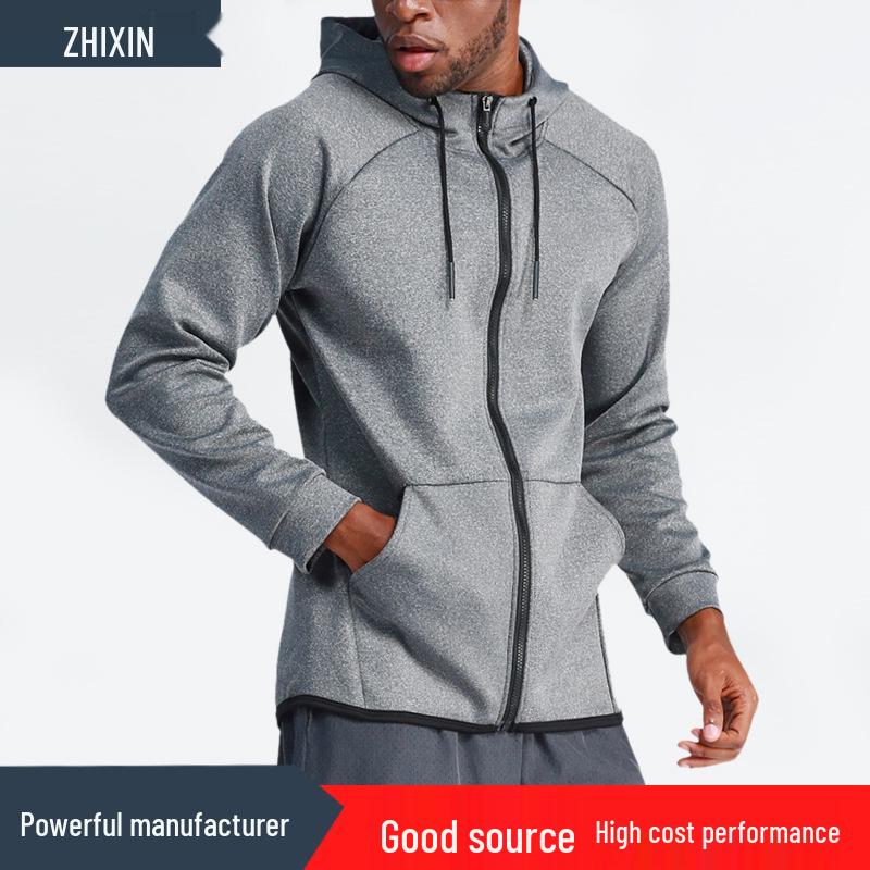 

Men s Quick-Dry Hooded Sports Jacket for Basketball, Outdoor Running, and Fitness in Autumn/Winter. L чорний
