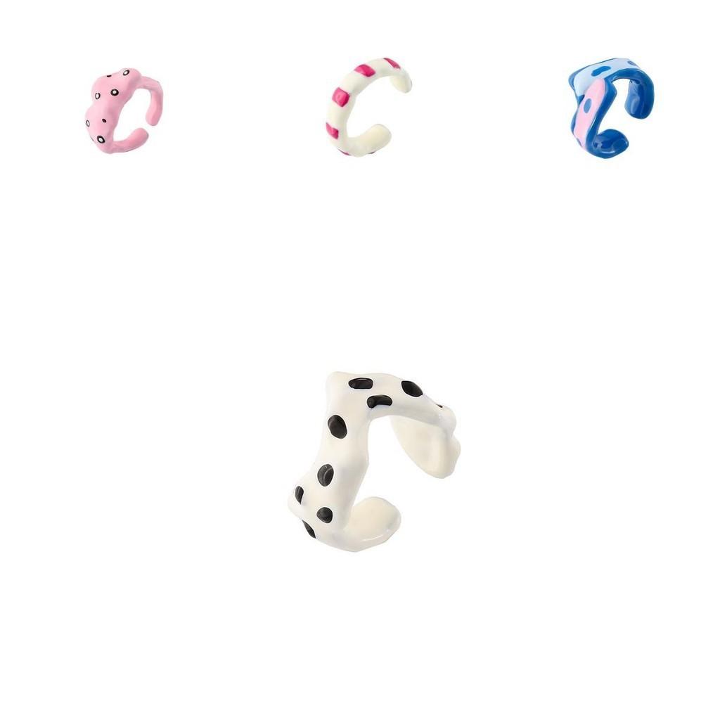 Delightful Stylish Irregular Copper Ring With Colorful Drip Glaze For Women Fashion