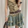 Leather Women's Belt Gothic Dress Jeans Belt Niche Rivet Waist Belt  Streetwear