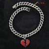 Street Hip-hop Style, Broken Personality, Cracked Heart Pendant, Hanging Chain, HIPHOP15mm Watch Buckle, Cuban Necklace