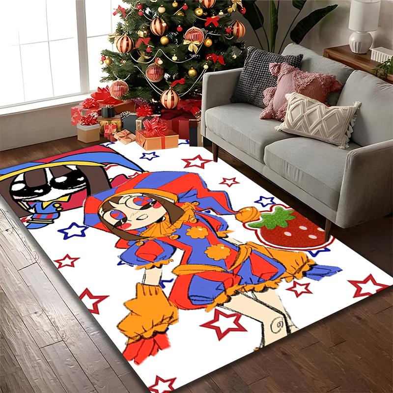 1pc The Amazing Digital Circus Rug, Digital Printed Home Chair Sofa Mat, Durable Office Area Carpet, Beautiful Festival Decorations