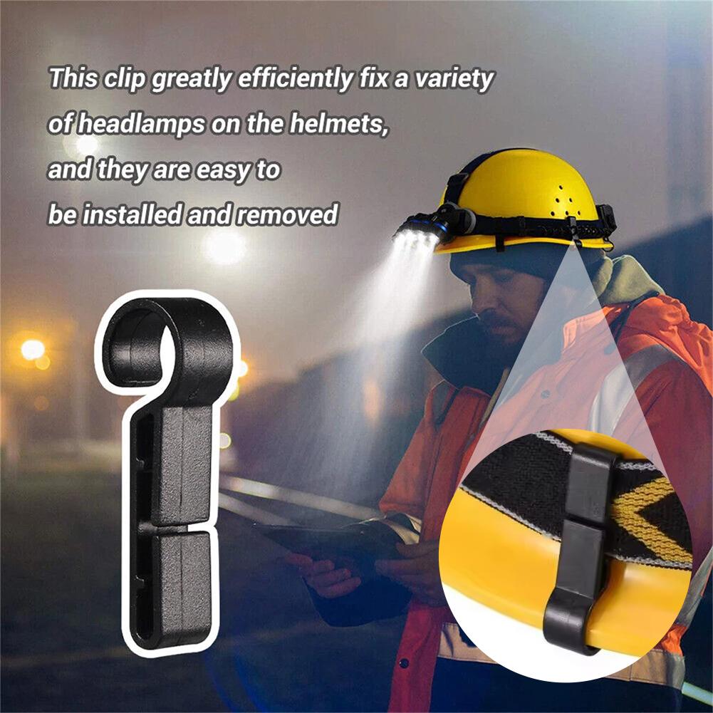 Hard Hat Light Clips Helmet Clips Attachment Head Light Clamps Headlamp Hat Non-Slip Safety Caps Hook Outdoor Tools