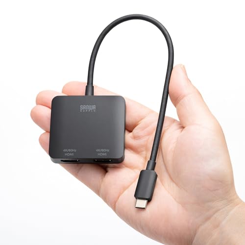 SANWA SUPPLY USB Type C To HDMI Adapter (2 Ports/4K Compatible) AD-ALCMST2HD2