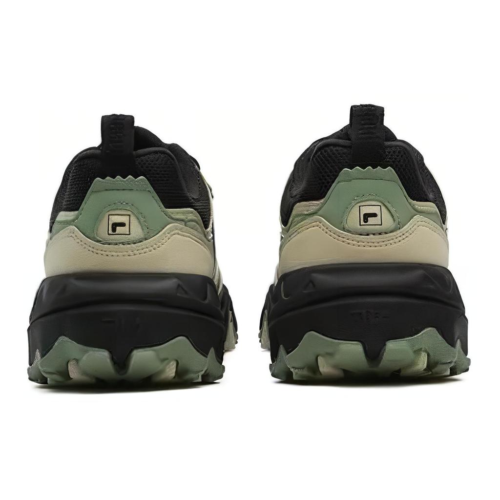 New FILA Cushioning Wear Resistant Low Top Chunky Sneakers Unisex Black Green F12M332105FMB
