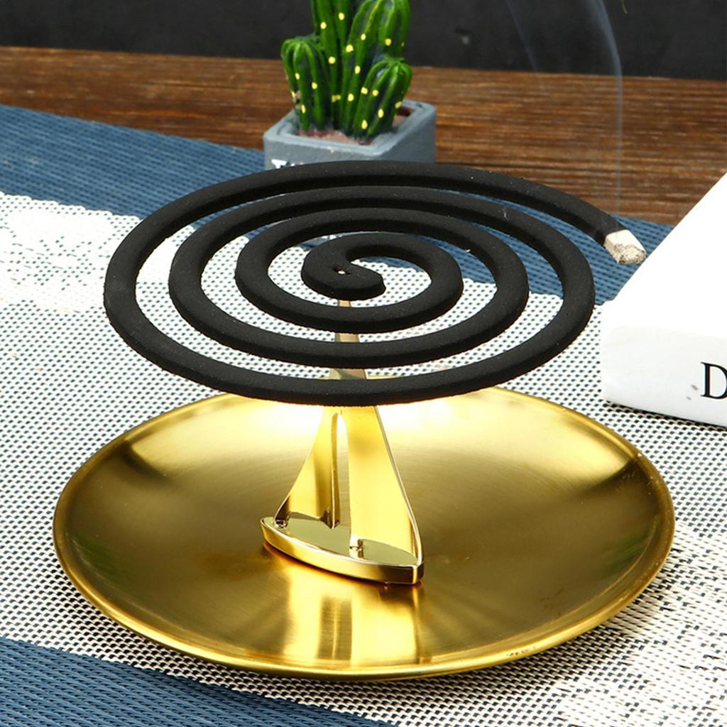 Gnat Coil Holders Boat Stand Artistic Decoration with Base Fireproof Mosquito Coil Holder for Indoor and Outdoor Camping