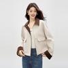 Stylish Contrast Color Twill Short Jacket