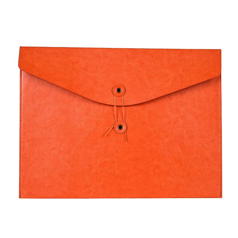 A4 Leather File Bag - Large Capacity Vertical/Horizontal Office Storage for Contracts, Receipts, Tablets, and Documents.