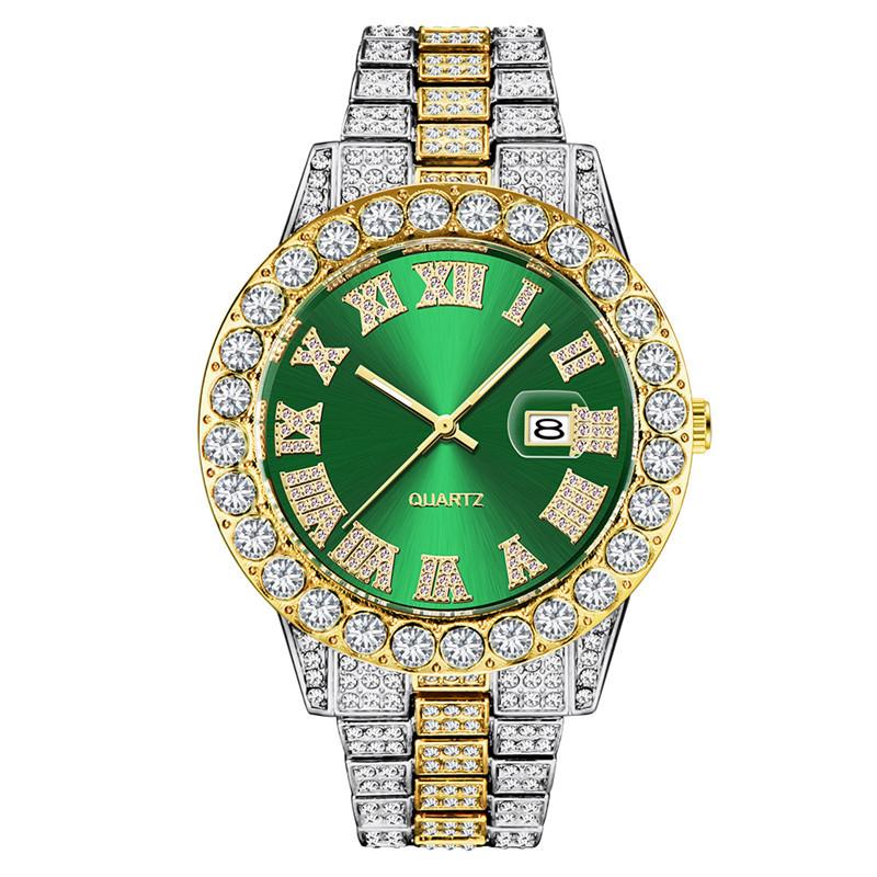 Hip Hop Full Iced Out Mens Watches Modern Quartz Wrist Watches With Micropaved Cubic Zircon Watch For Women Men Jewelry