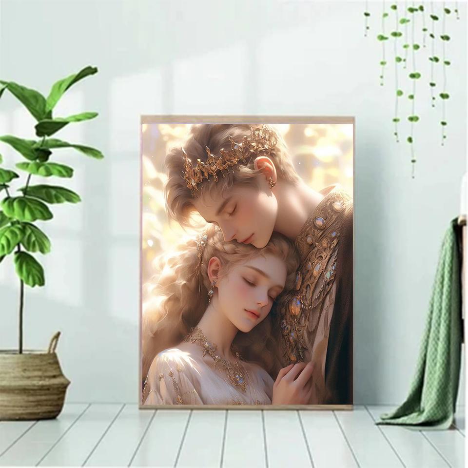 5d Diamond Art Painting Prince Princess Full Circle Diy Diamond Mosaic Embroidery Lover Cross Set Home Decoration