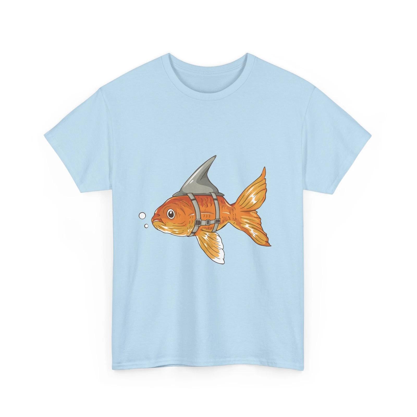 Goldfish Wannabe Shark Fin Funny Graphic Tee Animal Lover Fish Humor T-Shirt 2XL