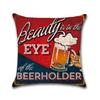 Retro Beer Cushion Cover Beer Throw Pillow Case Cover Cojines Decorativos Para Sofa Housse De Coussin Kussenhoes Funda Cojin