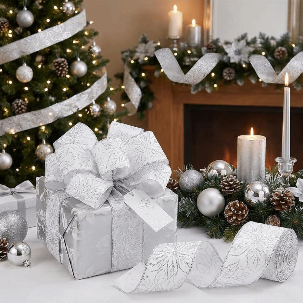 Decorative Christmas Wrapping Ribbon Fabric Trim Bow Decorative Webbing Hair Bows