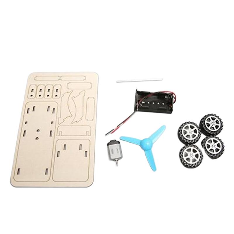 Electric Wind Powered Car Diy Science Toys Children Educational Stem Projects 3D Assemble Model Wood Puzzle Toy Scientific Kit