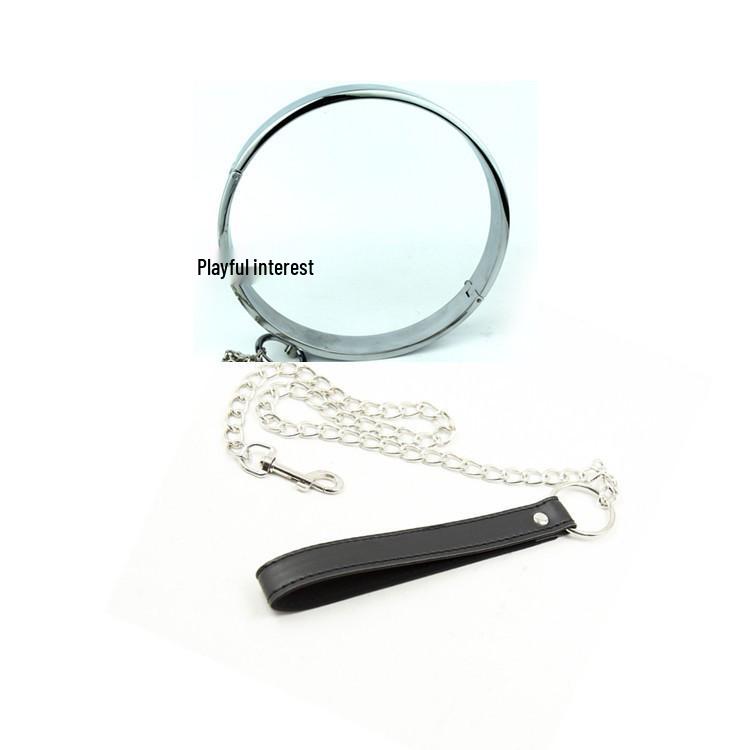 Metal Traction Collar with Nipple Clamps for BDSM Slave Training