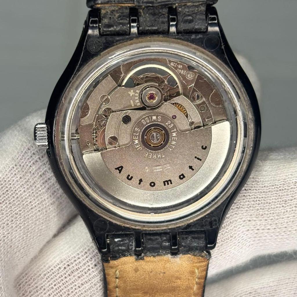 Used Rare Swatch BLACK MOTION first generation automatic 1991