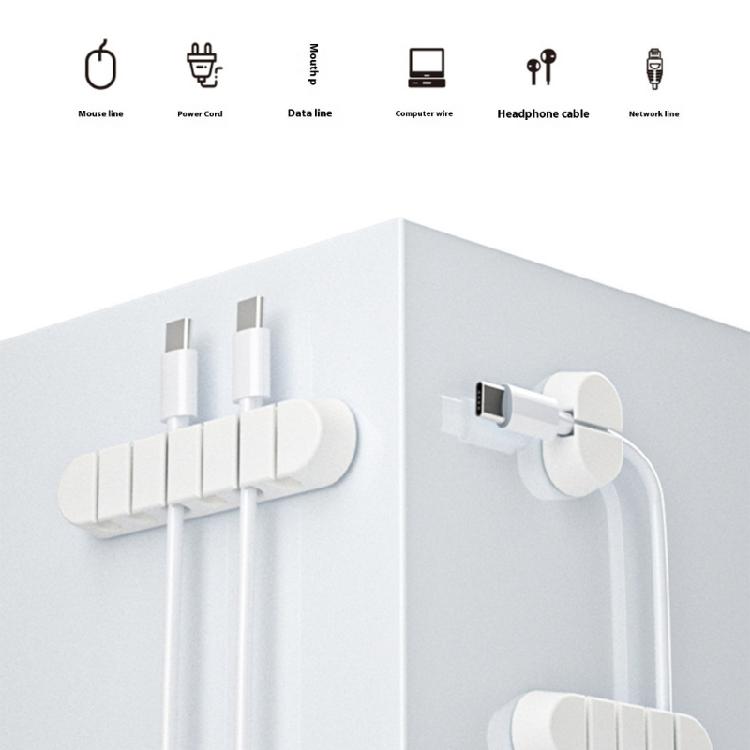 4 Pack Plastic Cord Management Clip Cable Storage System Desktop Wall Cable Holder Plastic Texture for Desk Organization