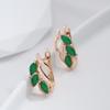 Kinel Fashion Green Leaf Ohrringe für Mädchen Rose Gold Farbe Party Hochzeit Schmuck