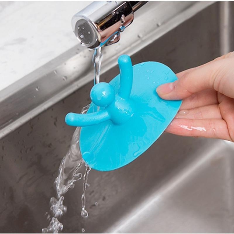 1Pc Silicone Lovely Character Mold Floor Drain Hair Stopper Hand Sink Plug Bath Catcher Sink Strain