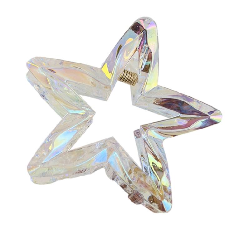 Modern Hollow Out Star Barrettes Hair Claw Clip Acrylic Hairpin For Daily Use Special Occasion